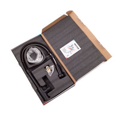 фото Змішувач для кухні з виливом пружина Mixxus Premium SPRING 017 BLACK (MI6951)