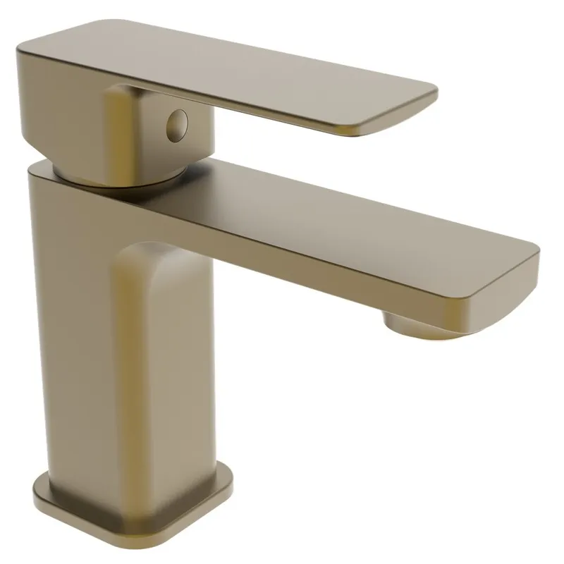 фото Змішувач для умивальника Haiba Kubus 001 BRUSHED GOLD (HB9622)